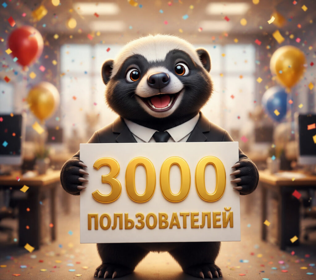 медоед 3к пользователей
